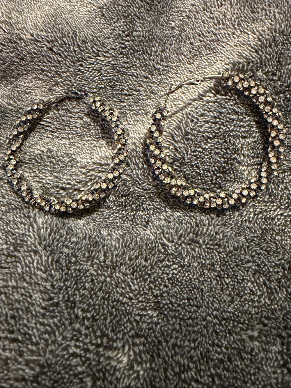 Crystal-Embellished Hoop Earrings in Gold